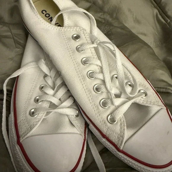 Converse White Sneakers with Red Accents - Picture 8 of 8